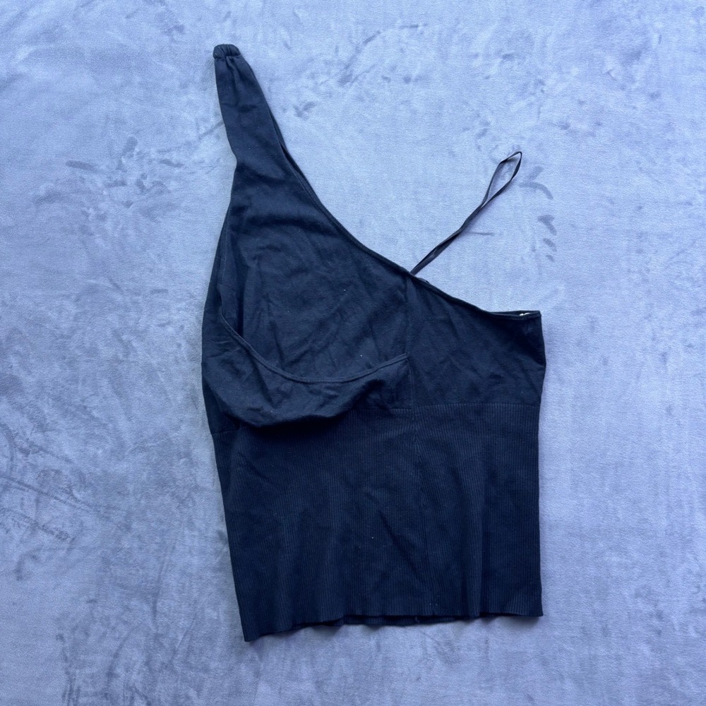 Old Navy Womens XL Black Ribbed Halter Top Surplice Neck Sleeveless Open Back - Picture 4 of 6